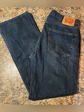 Levi’s 527 Jeans Mens 36x32 Blue Low Slim Bootcut Stretch Denim Pants Medium Was